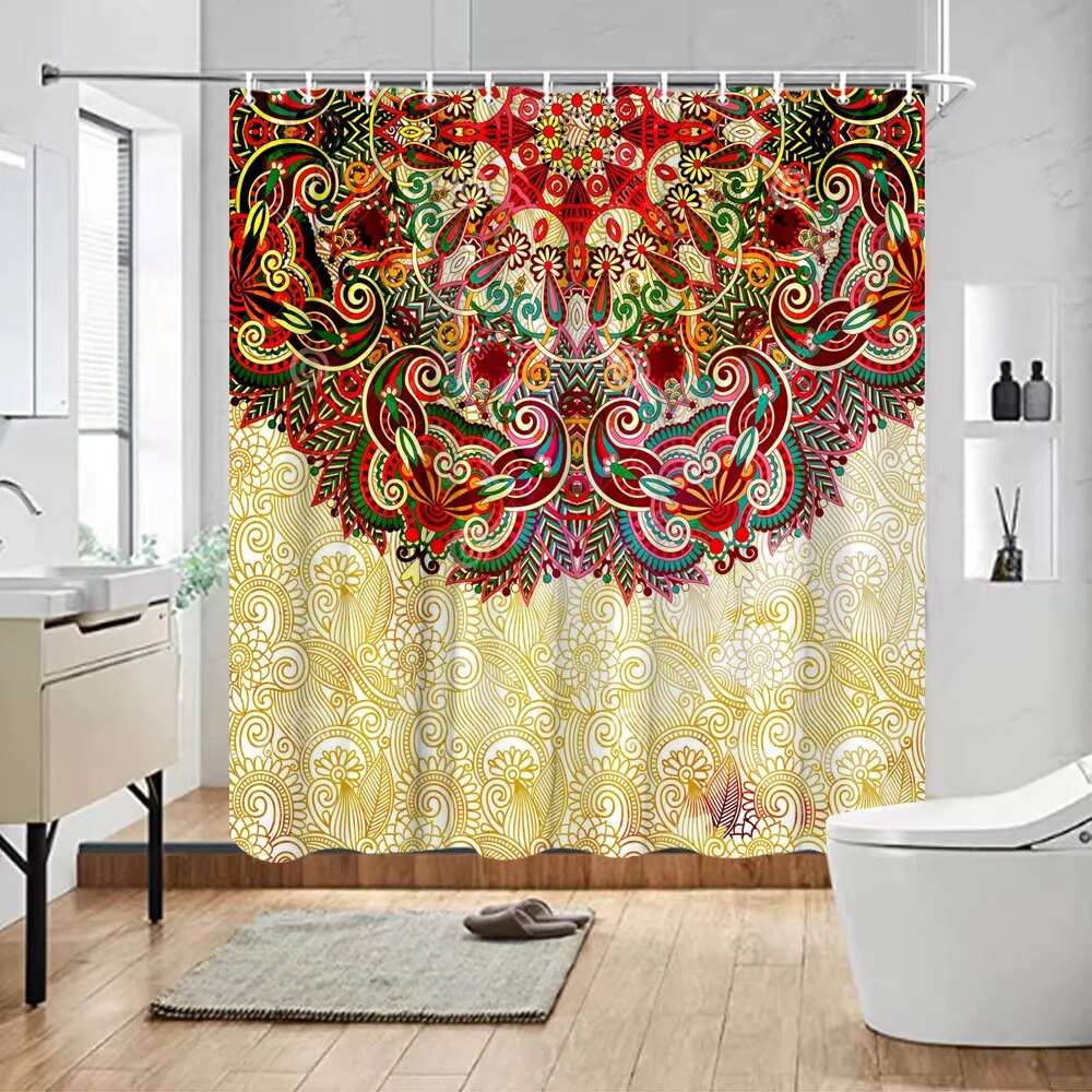 Hippie Bohemian Shower CurtainS Moroccan Ethnic Decor Shower Curtain