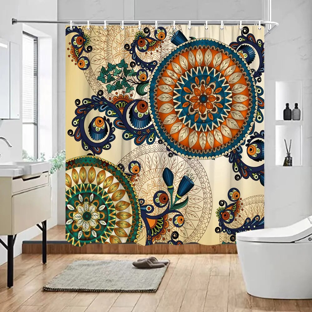 Hippie Bohemian Shower CurtainS Moroccan Ethnic Decor Shower Curtain