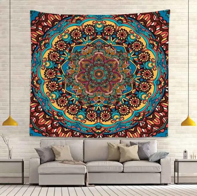 Hippie Boho Tapestry Mandala Flower Wall Hanging Sofa Cushion Sheet