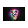 thumbnail image 1 of Hippie Border Collie Portrait oil painting Watercolor Tie-dye Vintage Indoor Rug Borders Dog Lovers Gifts Idea Carpet Living Bed Room Sofa Home Decor - 00015, 1 of 5