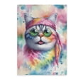 thumbnail image 1 of Hippie British Shorthair Portrait Watercolor Tie-Dye Vintage Styles Vertical Matte Canvas Poster Cat Lover Kitten Owner Gifts Wall Art Home Decor - 00014, 1 of 5