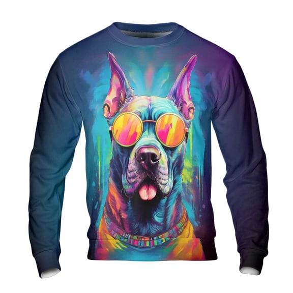 Hippie Cane Corso Portrait oil painting Watercolor Tie-dye Vintage All Over Print 3D Sweatshirt Unisex Merch Italian Mastiff Dog Lover Gifts Idea - 00015