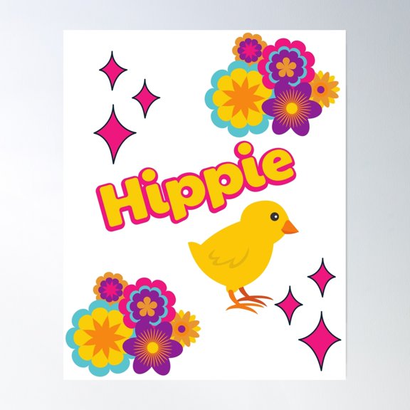 Hippie Chick Forever Poster Wall Art, Modern Wall Decor, 8x12 UNFRAMED