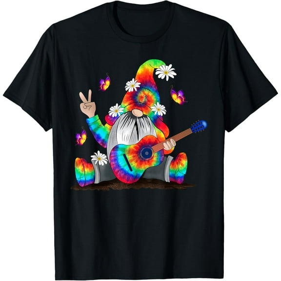 Hippie Christmas Gnomes Tie Dye Daisy T-Shirt