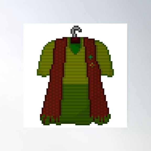 Hippie Clothes Pixelart Poster Wall Art, Modern Wall Decor, 8x12 UNFRAMED