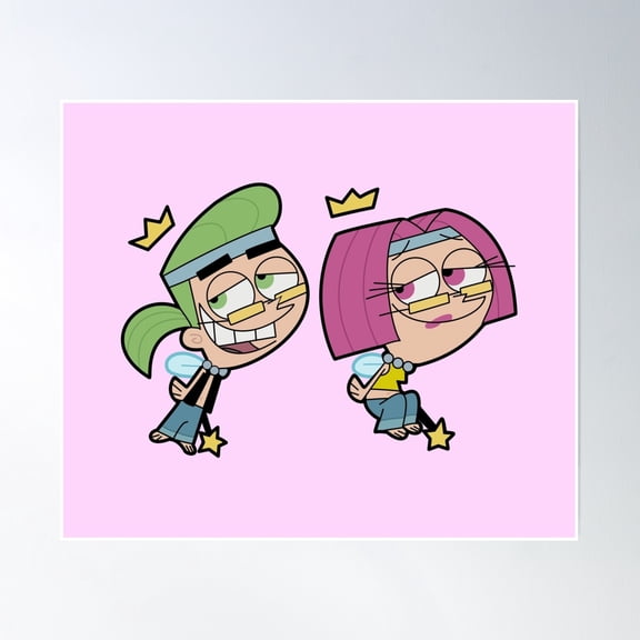 Hippie Cosmo And Wanda Poster Wall Art, Modern Wall Decor, 8x12 UNFRAMED