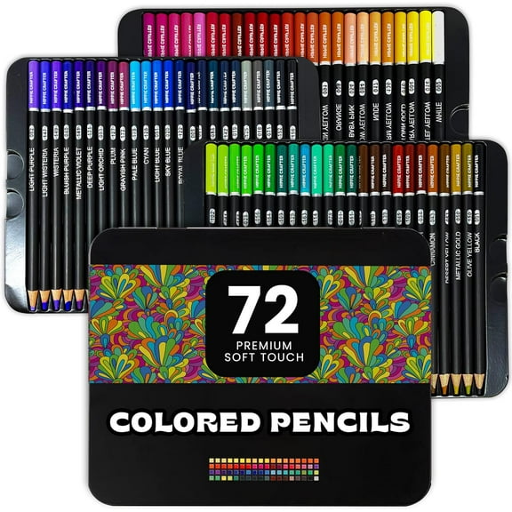 Hippie Crafter 72 Colored Pencils for Artists Professional Coloring Pencil Colors for Adults Art