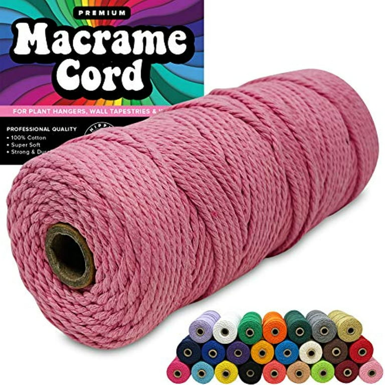 Hippie Crafter Pink Cord String Rope for Macrame 100% Premium Pure Durable  Cotton 