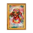thumbnail image 1 of Hippie Dachshund Portrait Watercolor Tie-Dye Vintage Styles Acrylic Plaque with Wood Photo Frame Box Wiener Dog Lover Gifts Idea Light Box - 00014, 1 of 5