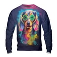 thumbnail image 1 of Hippie Dachshund Portrait oil painting Watercolor Tie-dye Vintage All Over Print 3D Sweatshirt Unisex Merch Wiener Dog Lover Gifts Idea - 00015, 1 of 6