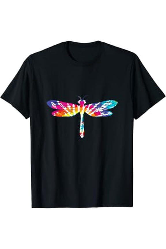 Hippie Daze Tie Dye Dragonfly Groovy Graphic Art T-Shirt