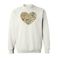 thumbnail image 1 of Hippie Doodles In Heart Design Sweatshirt Women -Image by Shutterstock, Female 4X-Large, 1 of 4