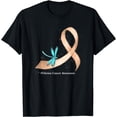 thumbnail image 1 of Hippie Dragonfly Peach Ribbon Uterine Cancer Awareness T-Shirt, 1 of 2