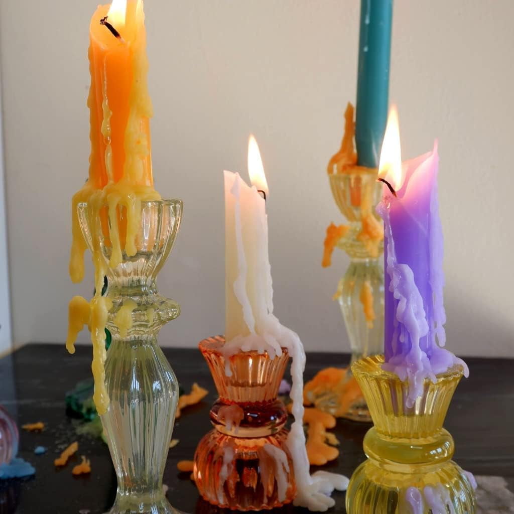 Hippie Drippy Drip Candles Pack Of 6 Dripping Taper Candles Wine