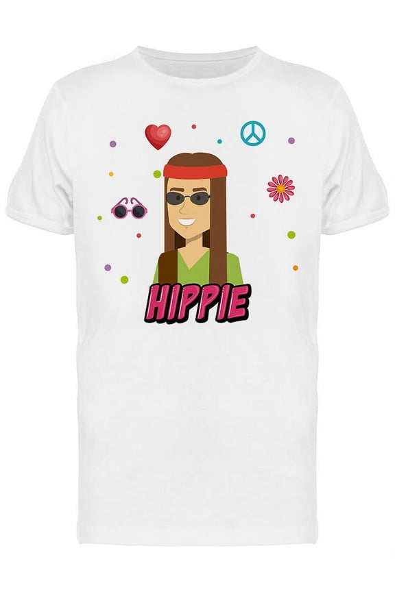 Hippie Dude T-Shirt Men -Image by Shutterstock, Male Small