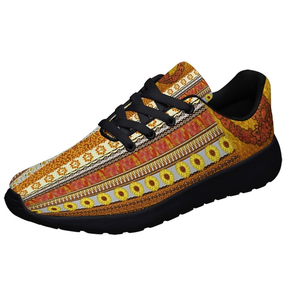Hippie Ethnic Peace Shoes Sneakers for Women Men Black Size 11.5