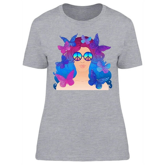 Hippie Fashion Girl T-Shirt Women -Image by Shutterstock, Female Large