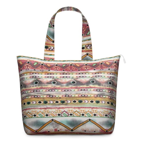 Hippie Floral Bohemian Style Travel Tote, Spacious Carry-On Bag with Reinforced Handles, Boho Chic for Moms