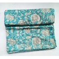 thumbnail image 1 of Hippie Floral Handblock Handmade Cotton Block Kantha Quilting Vintage Throw Blanket Hippie Queen/King Size Bohemian Bed Decor Quilt, 1 of 5