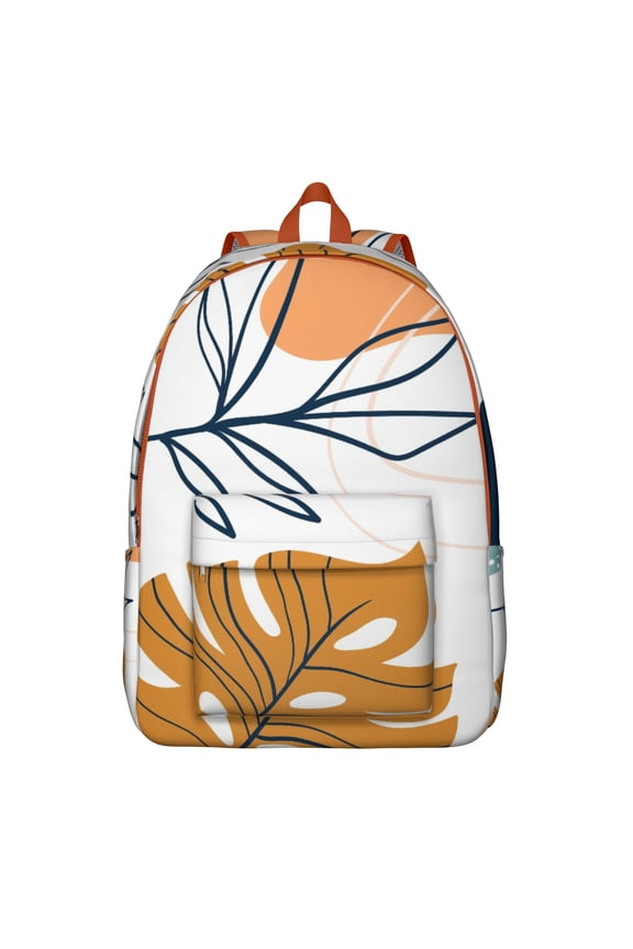 Hippie Floral School Backpack, Casual Daypack with Water-Resistant Fabric and Multi-Compartment for Daily Use