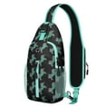 thumbnail image 1 of Hippie Floral Tribal Folk Style Sling Backpack for Women Men – Lightweight, Large front zip pocket, Durable polyester – Ethnic Bohemian Earthy Design for Travel, Hiking, Outdoor, 1 of 1
