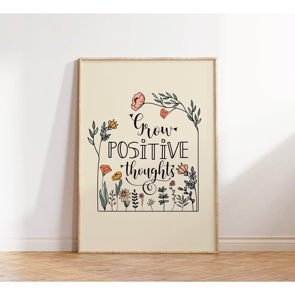 Hippie Flower Wall Artinspirational Print Wall Art Print Housewarming Gift Retro Wall Art Flower Poster Wall Decor , Poster Only