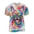 thumbnail image 1 of Hippie French Bulldog Portrait Watercolor Tie-Dye Vintage Styles All Over Print 3D Shirt Unisex Merch Dog Lover Gifts - 00014, 1 of 6