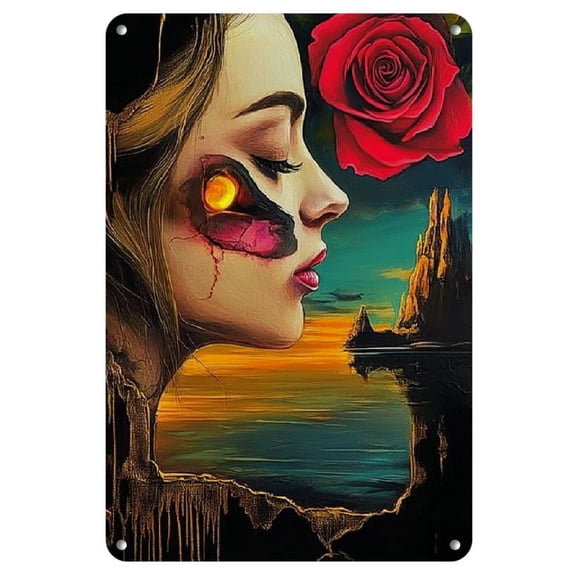 Hippie Garden Soul Metal Tin Sign Wall Art - Iron Construction, Pre-Drilled, Waterproof &amp; Weather Resistant, 8x12 inch - Decorative Vintage Poster for Home, Cafe, Bar, Club