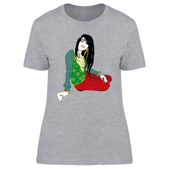 Hippie Girl Graphic T-Shirt Women -Image by Shutterstock, Female x-Large