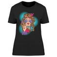 thumbnail image 1 of Hippie Girl In Glasses T-Shirt Women -Image by Shutterstock, Female Large, 1 of 2