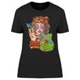 thumbnail image 1 of Hippie Girl Love Peace Music T-Shirt Women -Image by Shutterstock, Female x-Large, 1 of 2