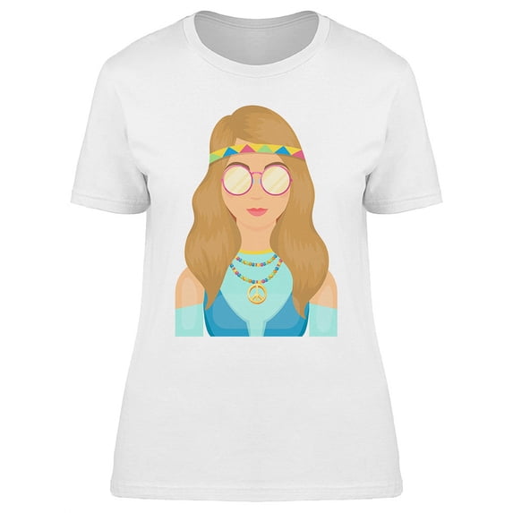 Hippie Girl With Glasses T-Shirt Women -Image by Shutterstock, Female 3X-Large