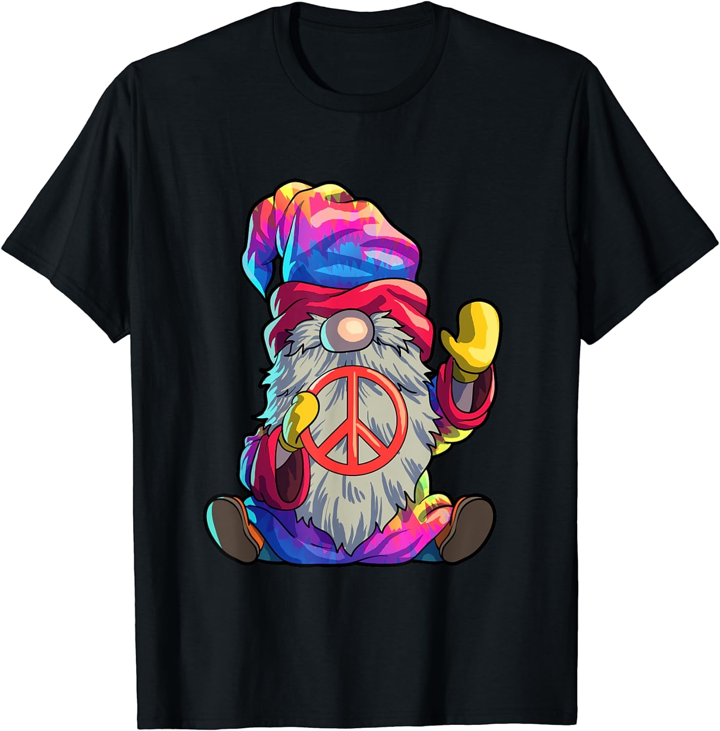 Chemise Tie-dye Unisexe Manches Longues – Motif GNOME – Taille 2XL (Fabriqué Aux États-Unis)