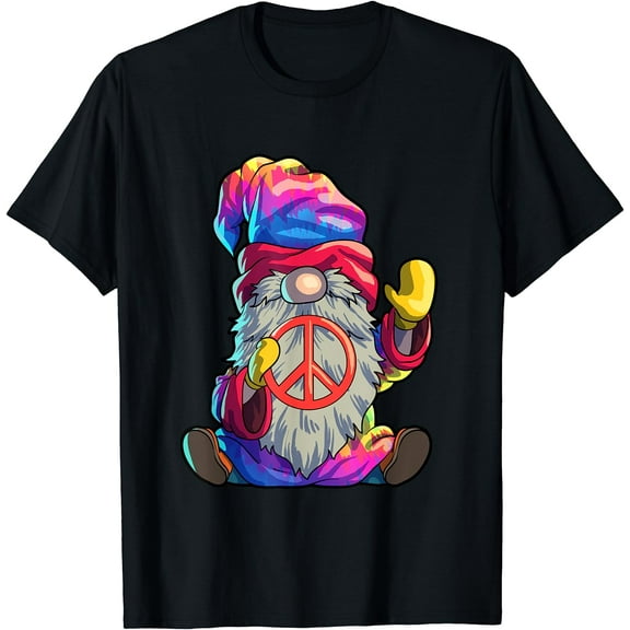 Hippie Gnomes Shirt Men Women Tie Dye Graphic Peace Gnomes T-Shirt