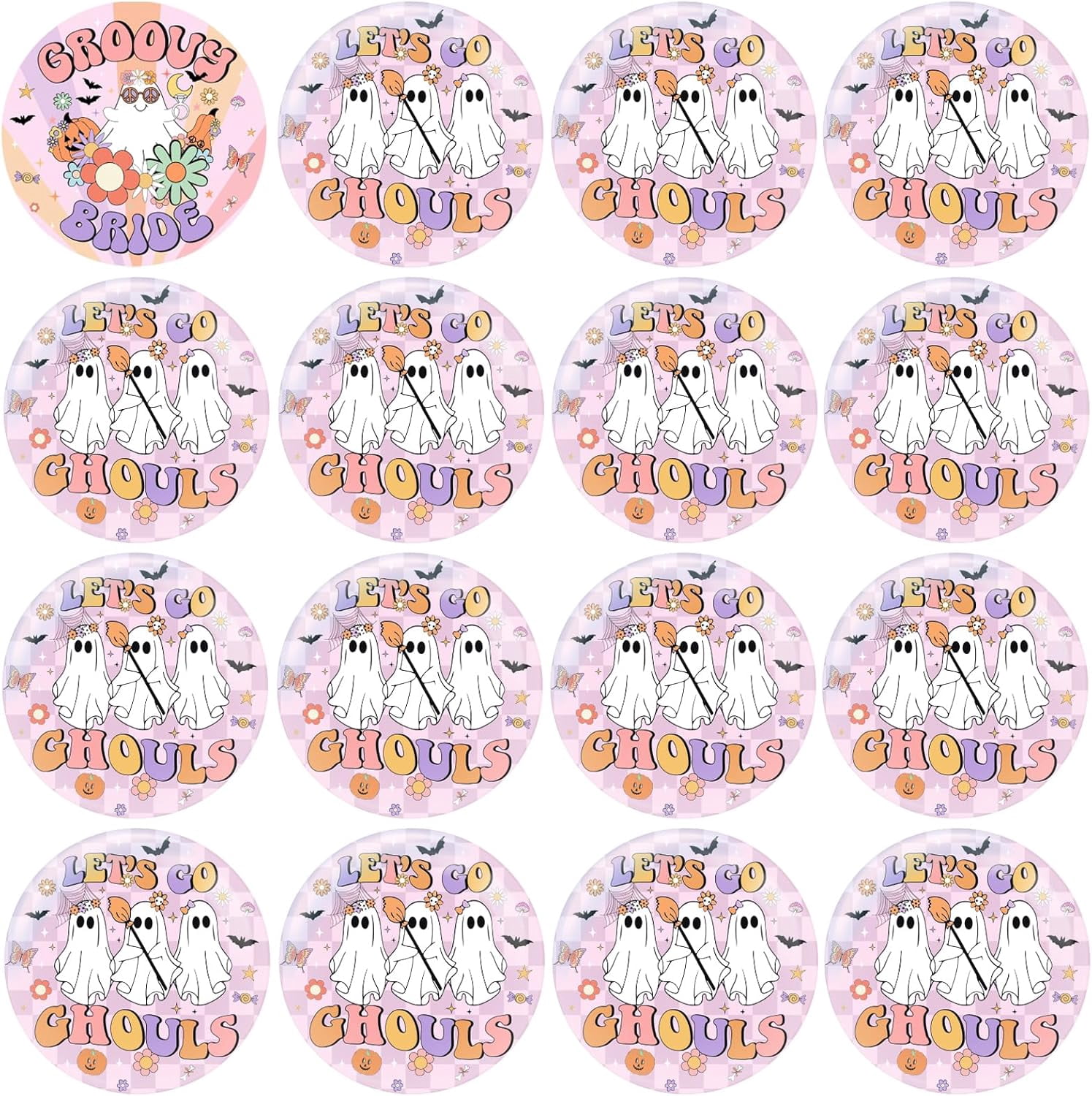 Hippie Groovy Halloween Bachelorette Pins, Halloween Bachelorette Party ...