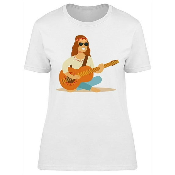 Hippie Guy Design T-Shirt Women -Image by Shutterstock, Female x-Large