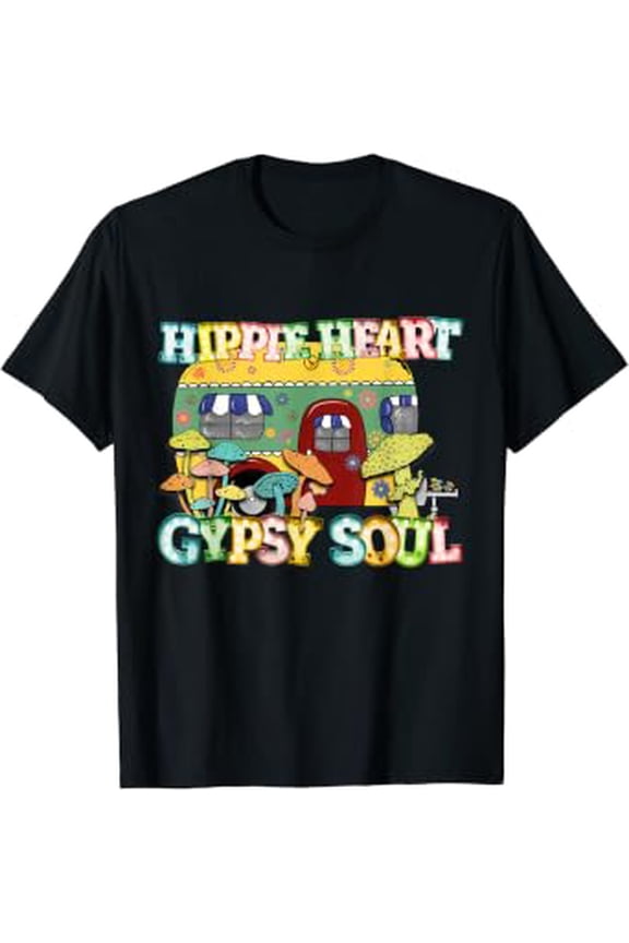 Hippie Heart Gypsy Soul Bohemian Boho Mushroom Y2K Aesthetic T-Shirt