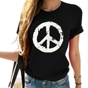 Hippie Hippie Symbol Print On Pocket Gift Idea Stylish Womens T-Shirt with Unique Design for Summer Season