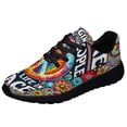 thumbnail image 1 of Hippie Imagine All The People Living Life In Peace Shoes Sneakers Black Size 9, 1 of 7