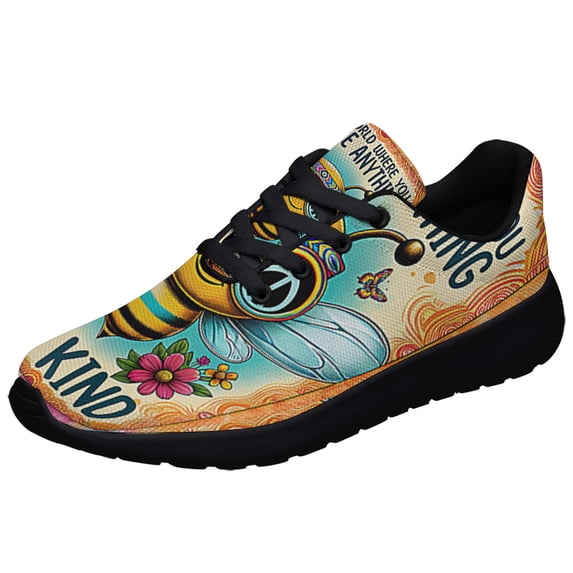 Hippie In A World Where You Can Be Anything Be Kind Shoes Sneakers Black Size 4