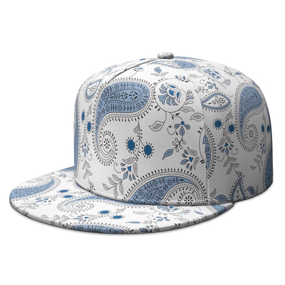 Hippie Inspired Flat Brim Hat - Adjustable Retro Style Baseball Cap for Urban Fashion