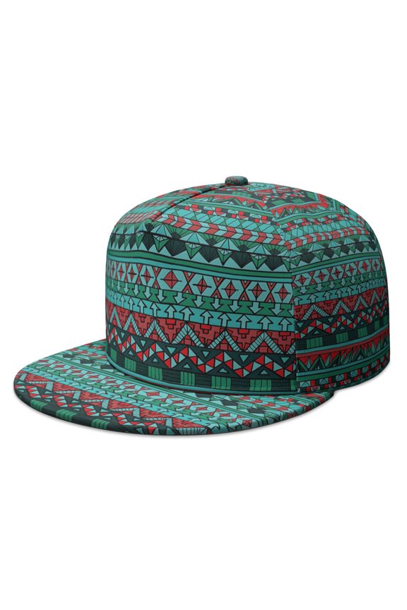 Hippie Inspired Flat Brim Hat - Adjustable Retro Style Baseball Cap for Urban Fashion