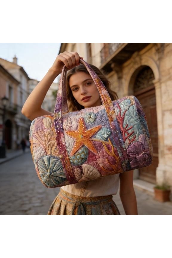 Hippie Journey Quilted Duffel Bag Colorful Retro Hippie Van Travel Duffle Bag Boho Travel Weekender Bags Overnight Luggage Bag Gym Tote Beach Bag