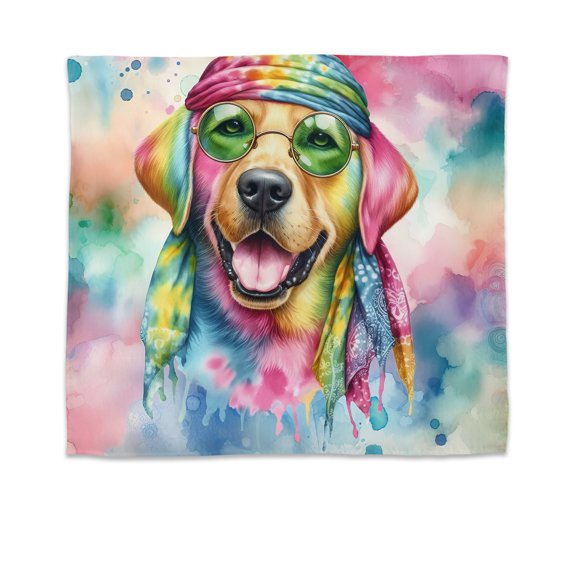 Hippie Labrador Retriever Portrait Watercolor Tie-Dye Vintage Styles Tapestry Lab Dog Lover Gifts Wall Hanging Backdrop Home Decor - 00014