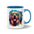 thumbnail image 1 of Hippie Labrador Retriever Portrait oil painting Watercolor Tie-dye Vintage 11oz Accent Two-tone Mug Lab Dog Lover Gifts Coffee Tea Cup - 00015, 1 of 5