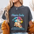 thumbnail image 1 of Hippie Lady T-Shirt: Colorful Peace Symbol, Boho Fashion All Size S-5Xl, 1 of 5