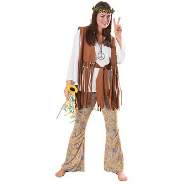 Hippie Love Child Adult Halloween Costume, Size: Women's - One Size ...