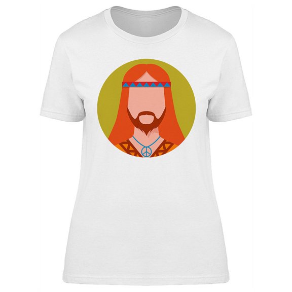 Hippie Male Avatar T-Shirt Women -Image by Shutterstock, Female XX-Large