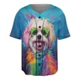 thumbnail image 1 of Hippie Maltese Portrait oil painting Watercolor Tie-dye Vintage All Over Print 3D Baseball Shirt Maltese Dog Lover Gifts Idea Softball Sport - 00015, 1 of 6