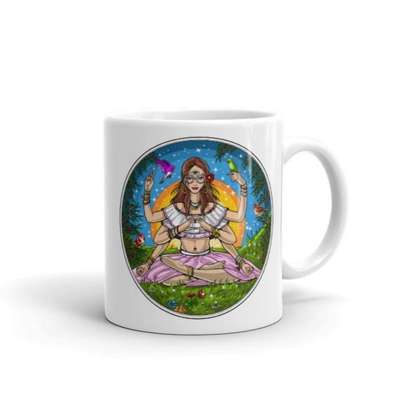 Hippie Mug, Yoga Mug, Spiritual Mug, Meditation Mug, est Mug, Floral Coffee Cup, Botanil Mug, Nature Mug, Flowers , Botany .